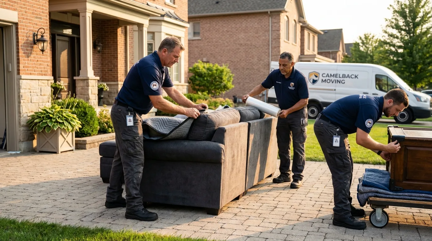 Large estate moving crew wrapping furniture in Vienna, IL
